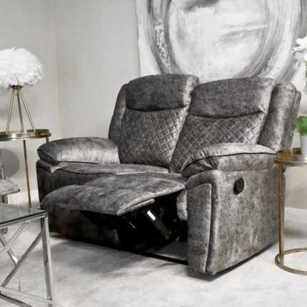 Alavaca Plush Velvet-Style 2 Seater Recliner Sofa